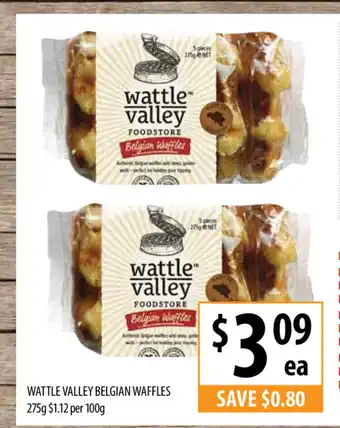 Wattle Valley Belgian Waffles 275g