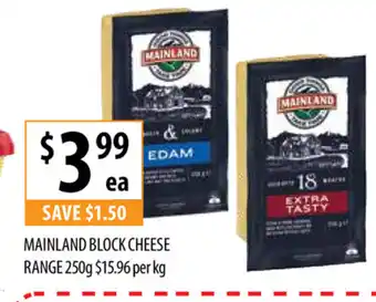 Supabarn Mainland Block Cheese Range 250g offer