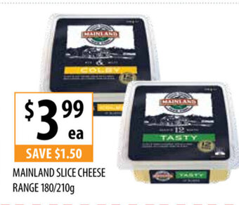 Supabarn Mainland Slice Cheese Range 180/210g offer