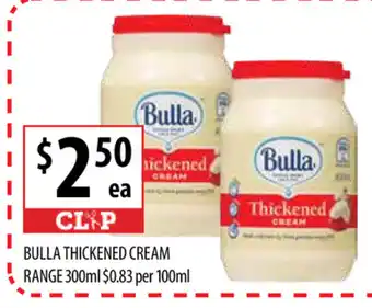 Supabarn Bulla Thickened Cream Range 300ml offer
