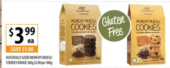 Supabarn Naturally Good Munchy Muesli Cookies Range 160g offer