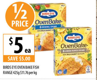 Supabarn Birds Eye Oven Bake Fish Range 425g offer