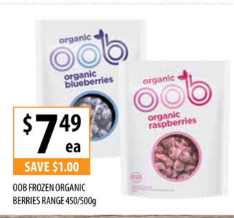 Supabarn OOB Frozen Organic Berries Range 450/500g offer
