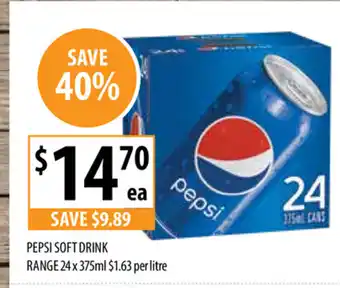 Supabarn Pepsi Soft Drink Range 24 x 375ml offer