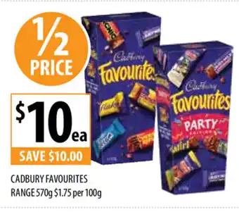 Supabarn Cadbury Favourites Ranges 570g offer