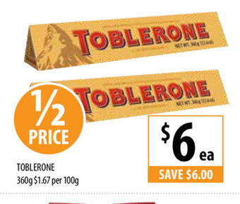 Supabarn Toblerone 360g offer