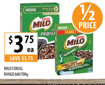 Supabarn Milo Cereal Range 660/700g offer