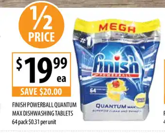 Supabarn Finish Powerball Quantum Max Dishwashing Tablets 64 pack offer