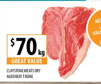 Supabarn Claystone Meats Dry Aged Beef T Bone per kg offer