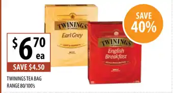 Supabarn Twinings Tea Bag Range 80/100's offer