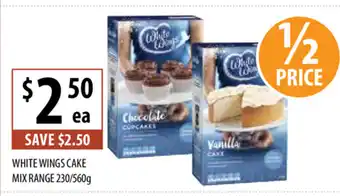 Supabarn White Wings Cake Mix Range 230/560g offer