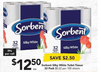 Drakes Sorbent Silky White Toilet Tissue 32 Pack offer