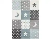 Nova Stars & Hearts Kids Rug, 120x170cm, Blue