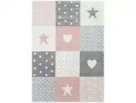 LivingStyles Nova Stars & Hearts Kids Rug, 120x170cm, Pink offer
