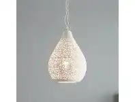 Aquarius Perforated Metal Pendant Light, Teardrop, Small, White