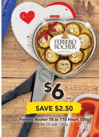 Drakes Ferrero Rocher T8 or T10 Heart 100g offer