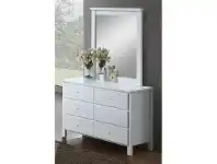 LivingStyles Brodie Wooden 6 Drawer Dresser with Mirror offer