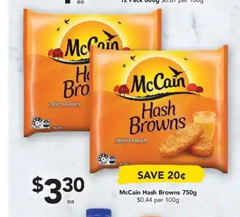 Drakes McCain Hash Browns 750g offer