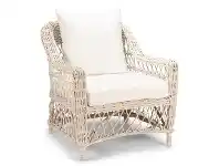 LivingStyles Nassau Rattan Armchair, White Wash / Oatmeal offer