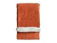 LivingStyles Wade Cubic Embossed Sherpa Throw, 177x152cm, Burnt Orange offer