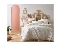 LivingStyles Vintage Design Homeware Carmen Cotton Quilt Cover Set, Queen, White offer