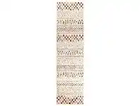 LivingStyles Mayfair Squares Traditional Runner Rug, 80x300cm, Bone offer