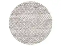 LivingStyles Oasis Selma Tribal Round Rug, 150cm, Silver offer