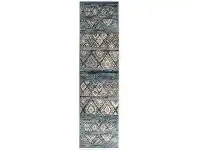 LivingStyles Mayfair Contrast Traditional Runner Rug, 80x400cm, Blue offer