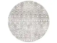 LivingStyles Oasis Ismail Tribal Round Rug, 150cm, Grey offer
