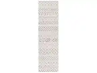 LivingStyles Oasis Selma Tribal Runner Rug, 80x300cm, White offer