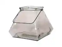 LivingStyles Cordelia Glass Pyramid Lantern, Blush offer