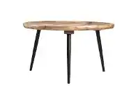 LivingStyles Oslo Mango Wood Tray Top Round Coffee Table offer