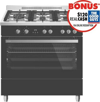The Good Guys Omega 90cm Dual Fuel Upright Cooker offer