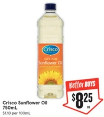 Crisco Sunflower Oil 750mL