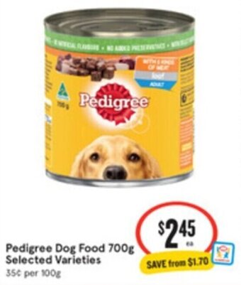 IGA Pedigree Dog Food 700g Selected Varieties offer