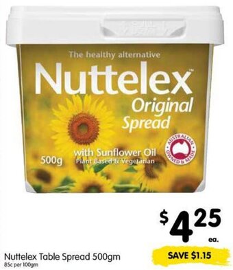 Spar Nuttelex Table Spread 500gm offer