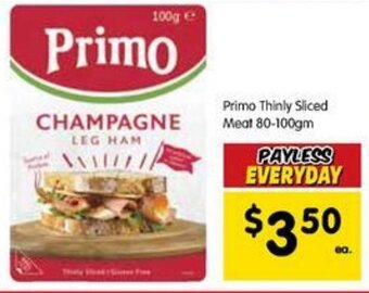Spar Primo Thinly sliced Meat 80-100gm offer