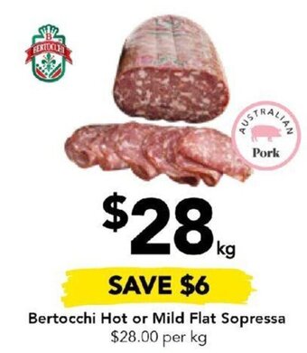 Drakes Bertocchi Hot or Mild Flat Sopressa offer