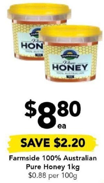 Drakes Farmside 100% Australian Pure Honey 1kg offer