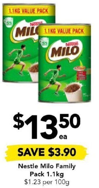 Drakes Nestle Milo Family Pack 1.1kg offer