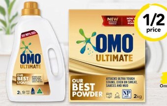 Drakes Omo Ultimate or Expert Laundry Liquid 2lt or Powder 2kg offer