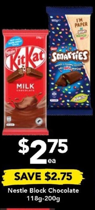 Drakes Nestle Block Chocolate 118g-200g offer