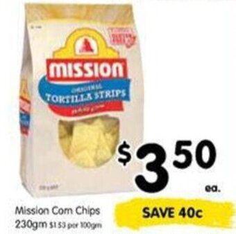 Spar Mission Com Chips 230gm offer