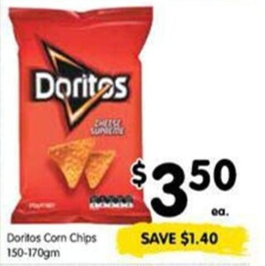 Doritos Corn Chips 150170g offer at Spar