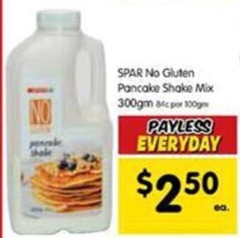 Spar SPAR No Gluten Pancake Shake Mix 300gm offer