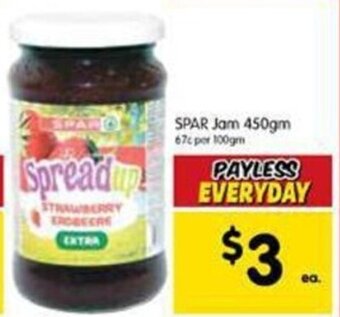 Spar SPAR Jam 450gm offer