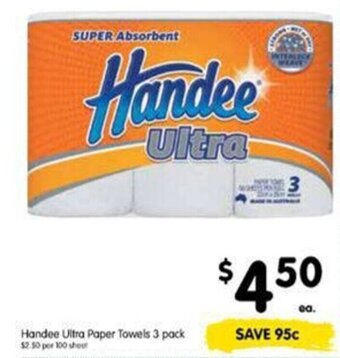 Spar Handee Ultra Paper Towels 3 pack offer
