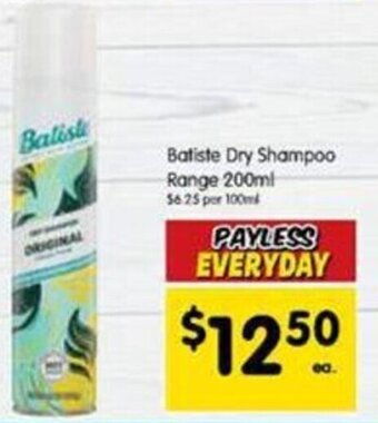 Spar Batiste Dry Shampoo Range 200ml offer