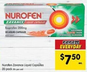 Spar Nurofen Zavance Liquid Capsules 20 pack offer