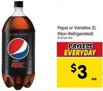 Spar Pepsi or Varieties 2L (Non-Refrigerated) offer